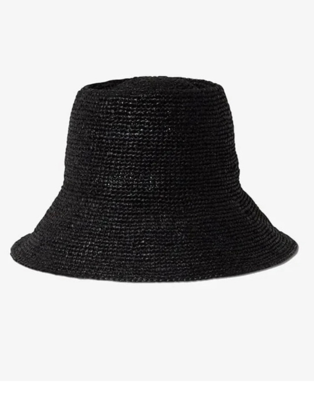 Janessa Leone Large Black Raffia Straw Felix Bucket Hat retail $257